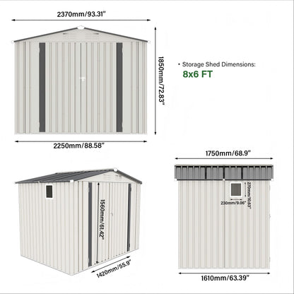 Metal Garden Storage Shed Pitched Roof And Door