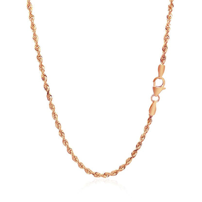 14k rose gold solid diamond-cut rope chain necklace 2.30 mm with lobster clasp Bids.com on Tampa Home & Garden Store