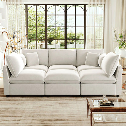2-Piece Modern Sectional Sofa, U-Shaped, movable ottoman, storage armrests, USB ports on Tampa Home & Garden Store