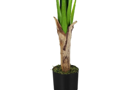 43-inch tall artificial banana tree plant in black pot with green leaves and mossy base on Tampa Home & Garden Store