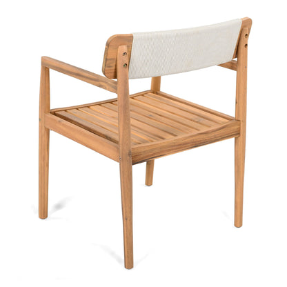Set of Two Braided Acacia Outdoor Dining Chairs