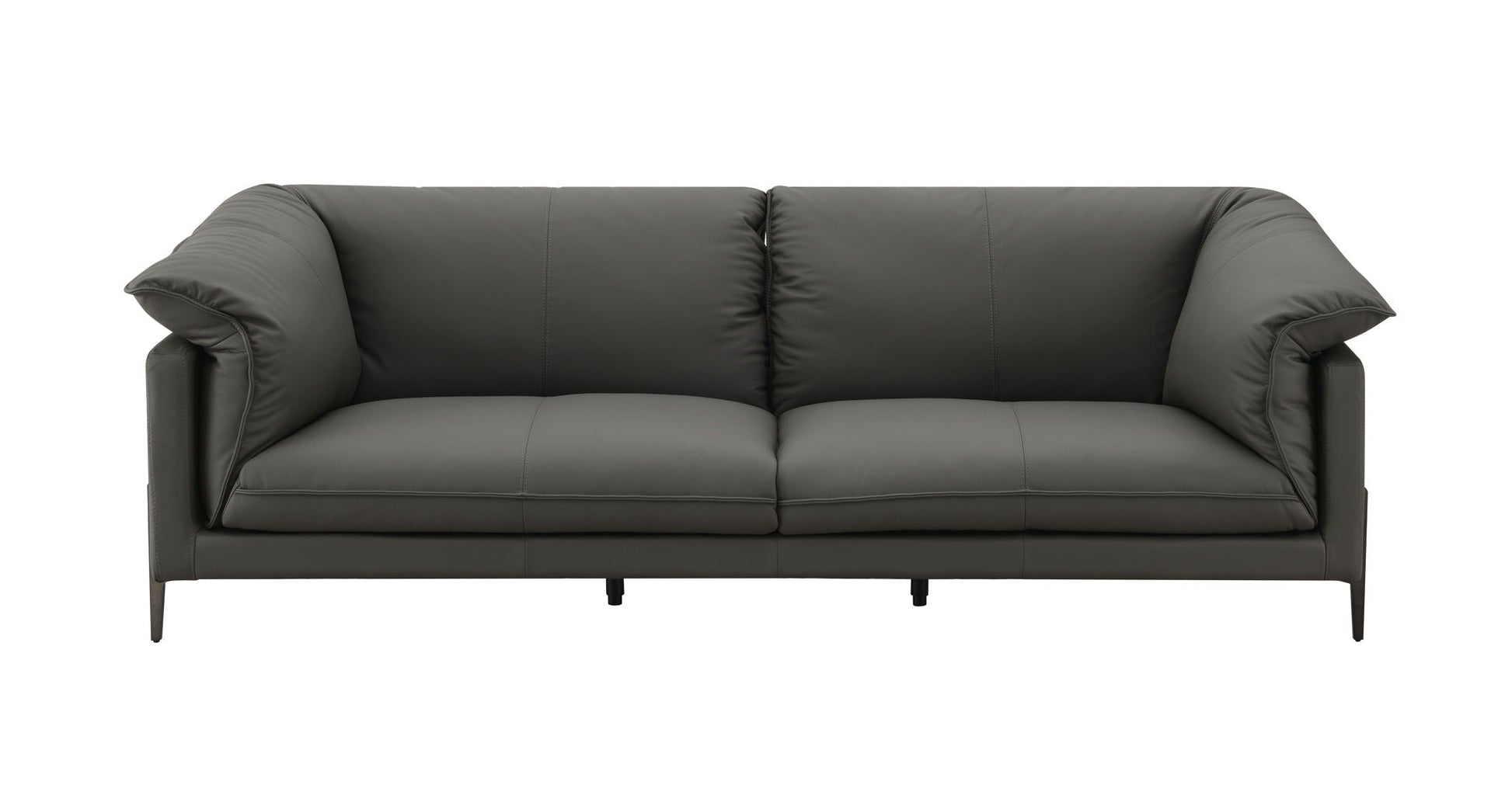 Tadi top grain leather loveseat, black, two-seat cushions, HouseOfZazla on Tampa Home & Garden Store