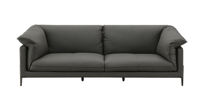 Tadi top grain leather loveseat, black, two-seat cushions, HouseOfZazla on Tampa Home & Garden Store