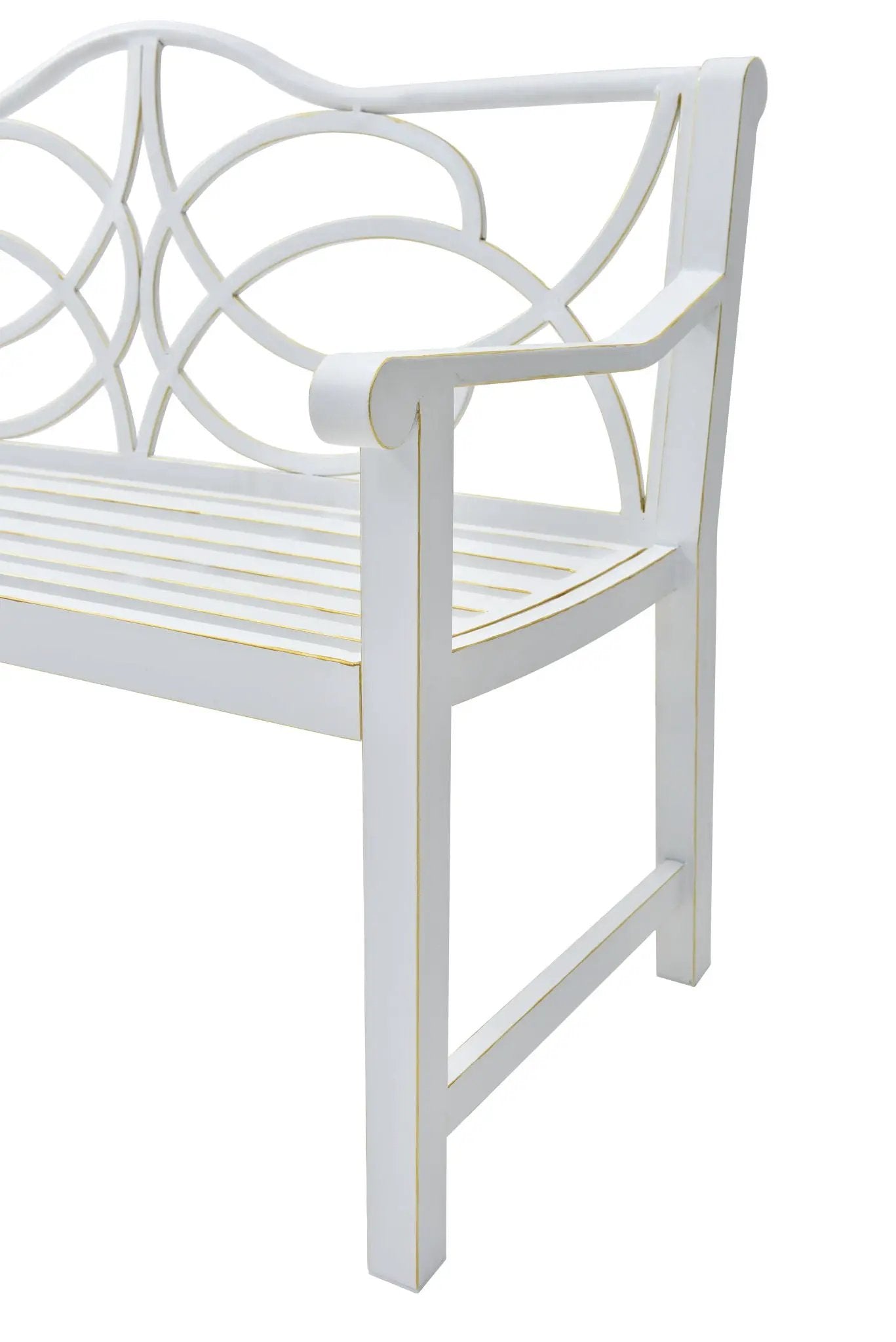 Garden Patio Bench with Backrest and Armrests