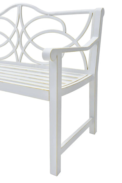 Garden Patio Bench with Backrest and Armrests