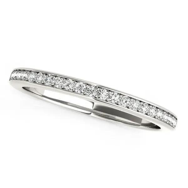 14k white gold diamond wedding band, 1/5 cttw pavé diamonds, by Bids.com on Tampa Home & Garden Store