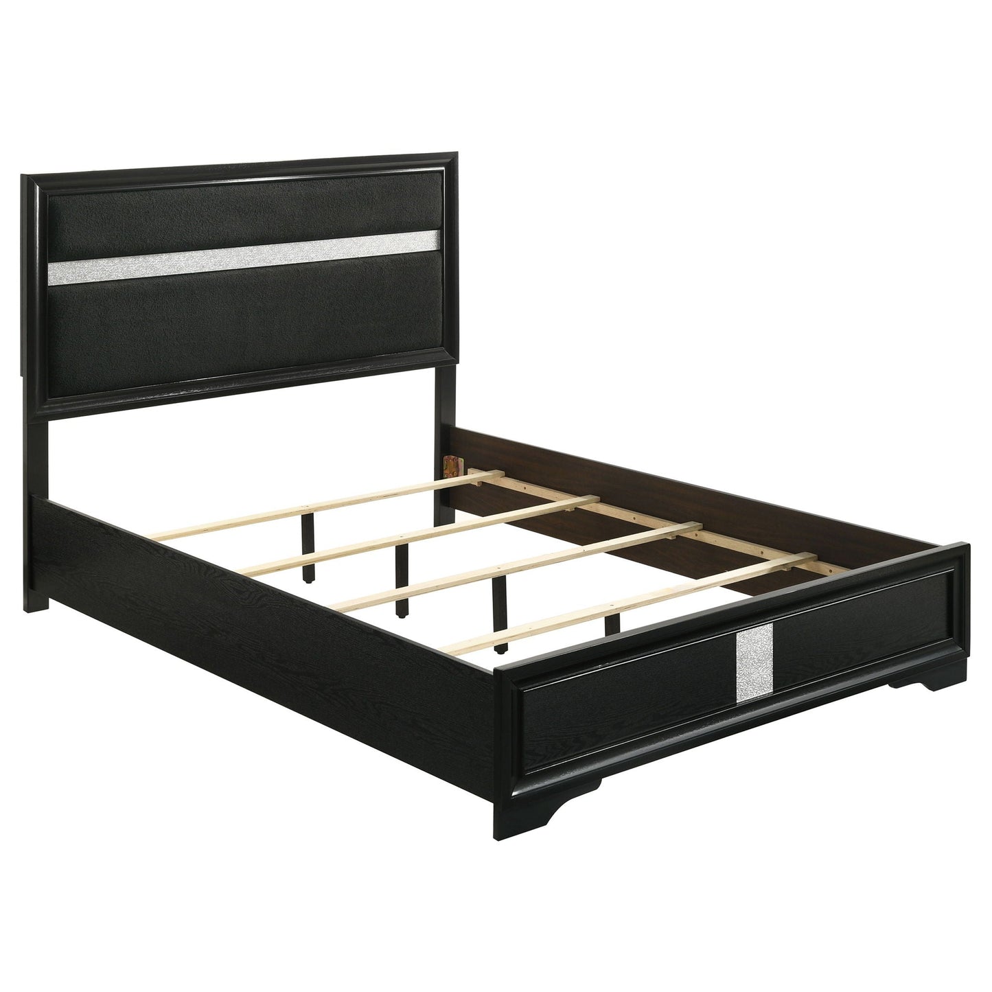 Annie Upholstered Panel Bed and Glitter Stripe