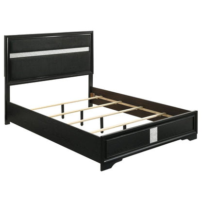 Annie Upholstered Panel Bed and Glitter Stripe