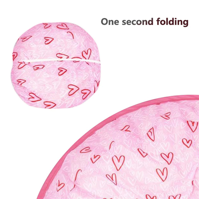 Sell My Stuff pink heart-print foldable cat ball toy for indoor play Balls & Chasers on Tampa Home & Garden Store