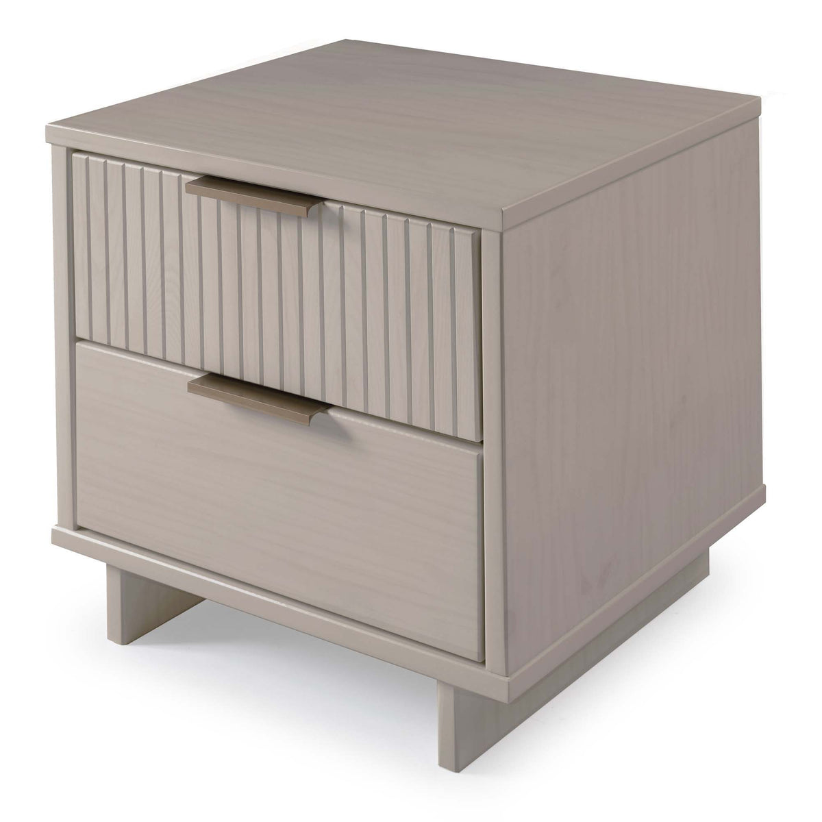 Granville 2-Drawer Accent Nightstand, solid wood gray with ribbed fronts by HouseOfZazla on Tampa Home & Garden Store