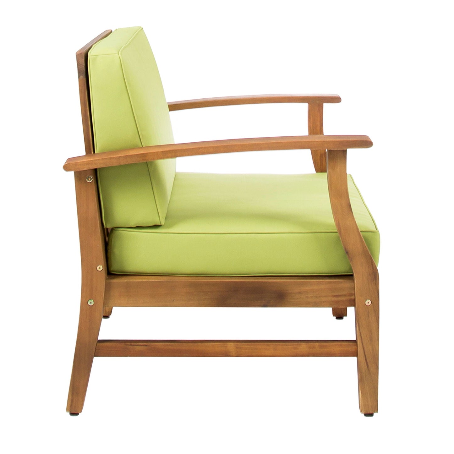 Perla Contemporary Club Chair lime green water resistant cushions outdoor wooden armchair on Tampa Home & Garden Store