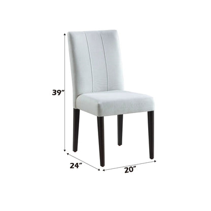 Carena Side Chair Set of 2 White and Brown Finish