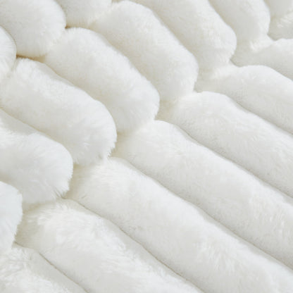 Everett White Micro Mink King Bedding Set