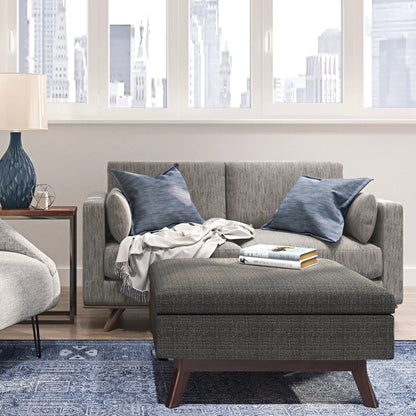 Owen upholstered rectangular storage ottoman gray fabric with wood legs Unique Piece Furniture on Tampa Home & Garden Store