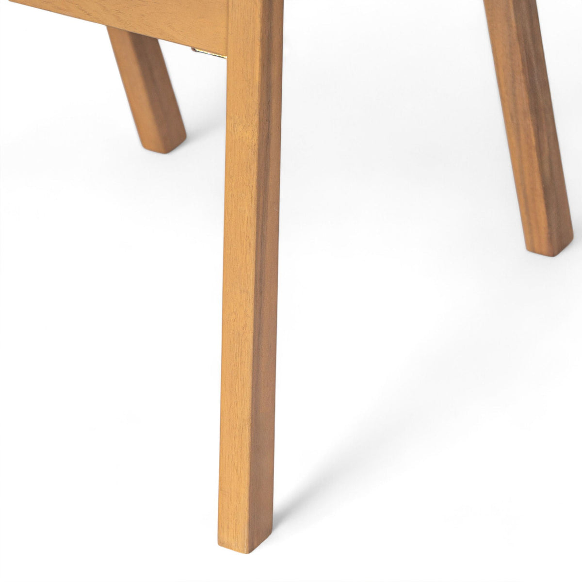 Belfast Dining Chair Set acacia wood frame for outdoor use set of 2 closeup of legs on Tampa Home & Garden Store