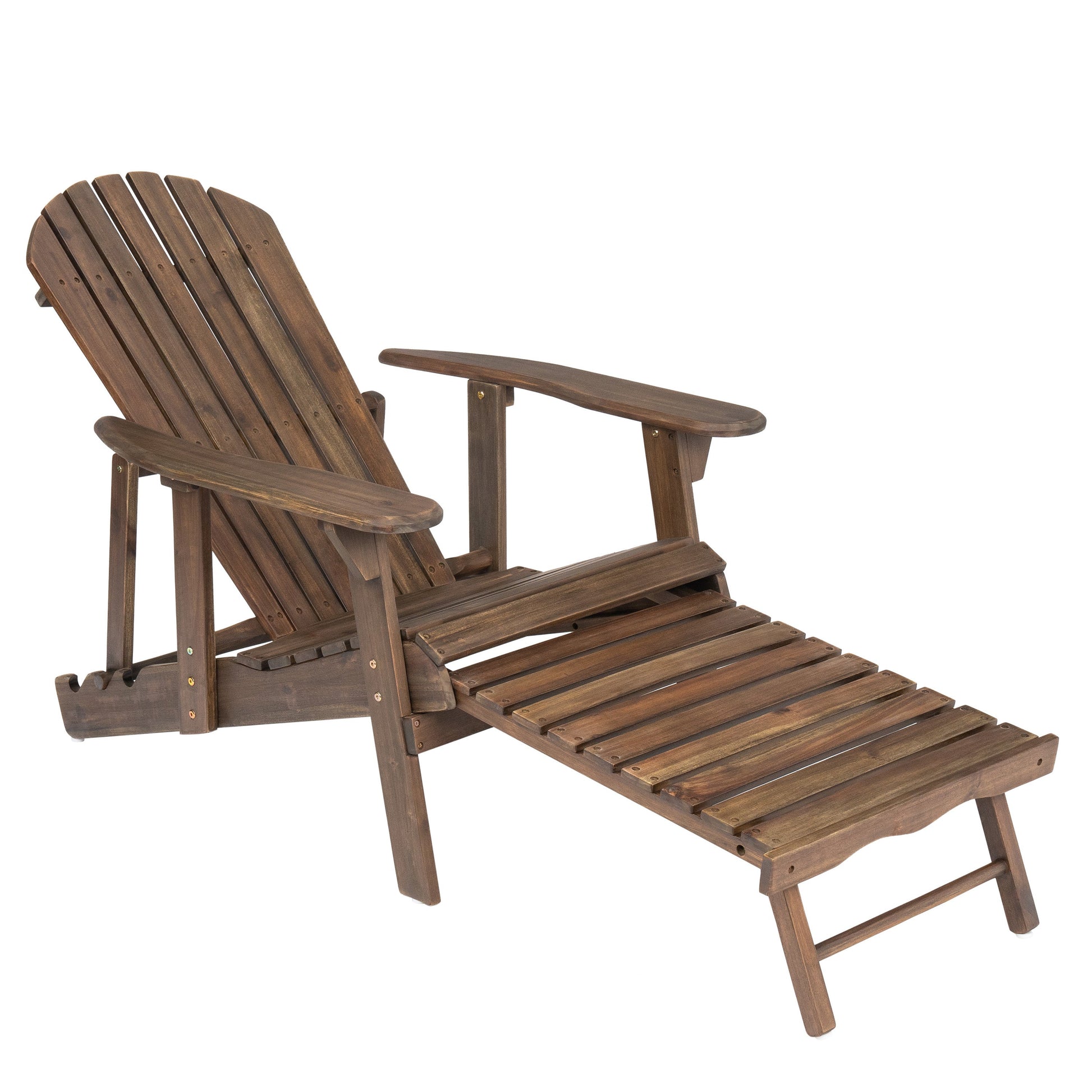 Malibu Adirondack Chair with a brown wooden ottoman, HouseOfZazla outdoor furniture on Tampa Home & Garden Store