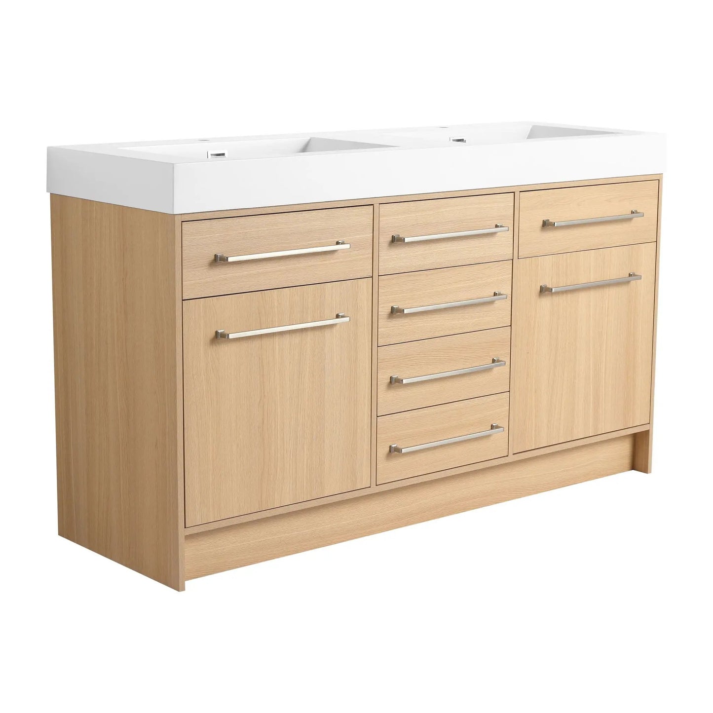 Freestanding Vanity With Resin Sink and Drawers