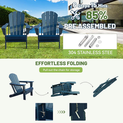 Adirondack Chairs Set of Two Plastic for Patio