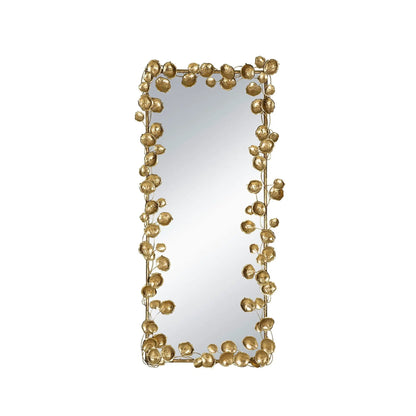 Full-length mirror with gold leaf accents on a gold metal frame by Unique Piece Furniture on Tampa Home & Garden Store
