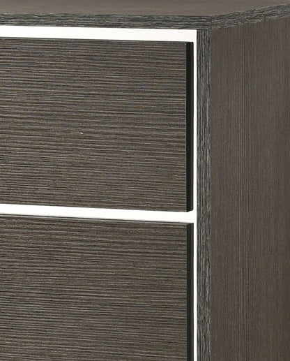 Escher Chest with five dovetail drawers in gray oak finish, accent chest HouseOfZazla on Tampa Home & Garden Store
