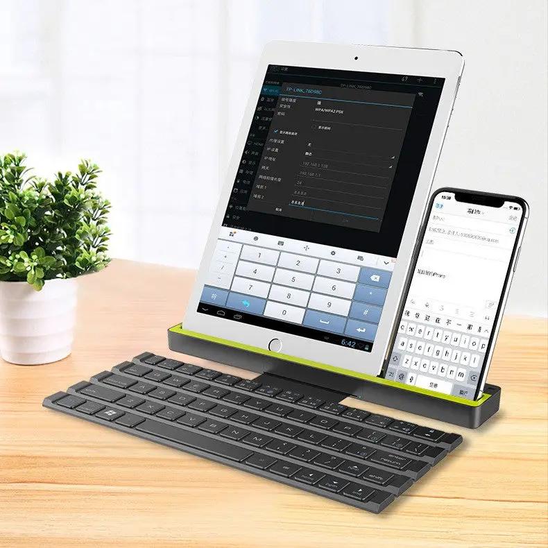 Outdoor Office Chocolate Portable Folding Keyboard with black keyboard and lime stand on Tampa Home & Garden Store