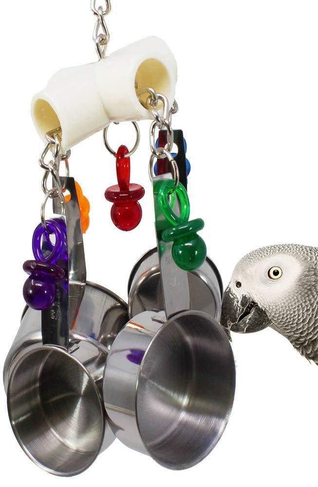 Parrot Bite Toy stainless steel four-pot string with colorful beads bird toys Sell My Stuff on Tampa Home & Garden Store