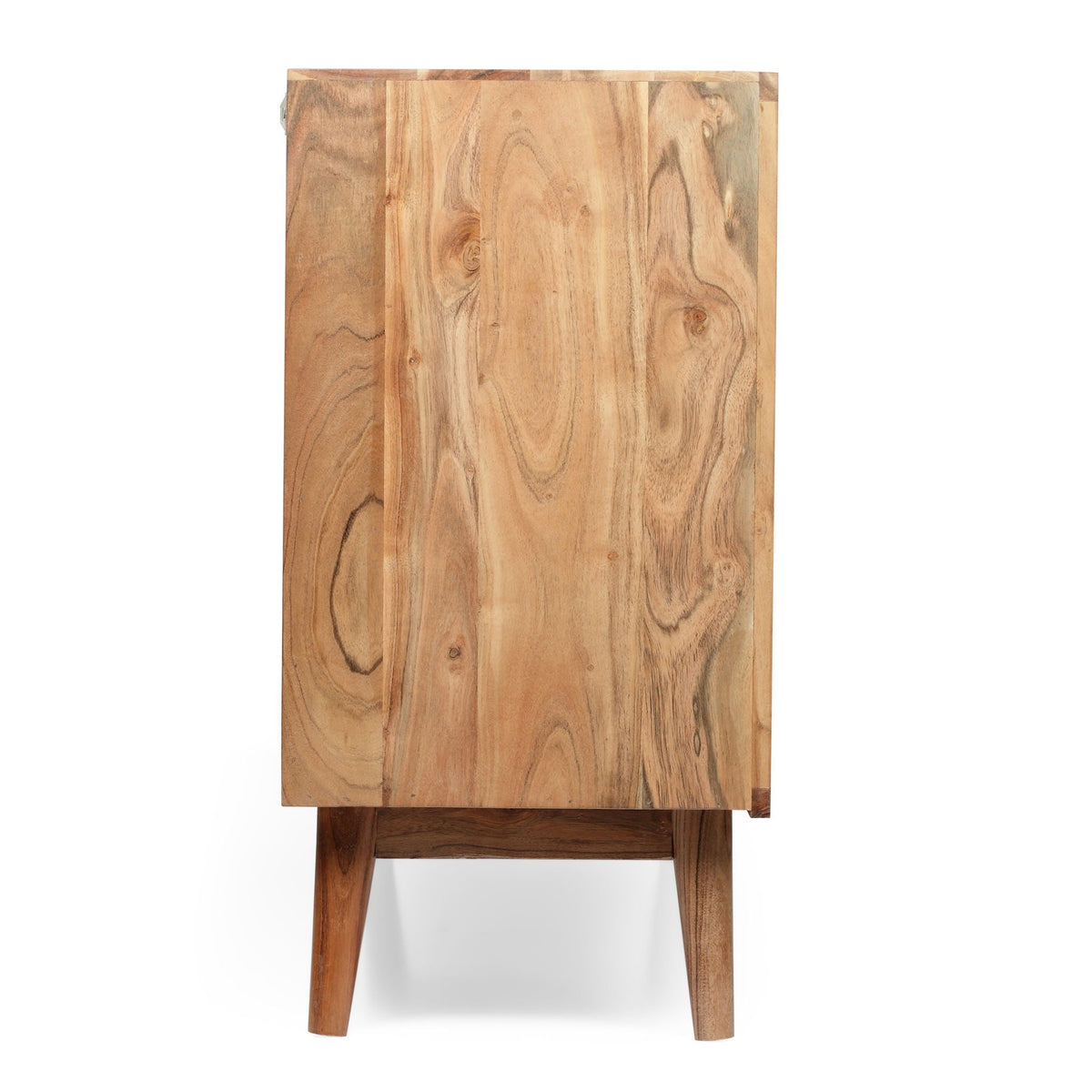 Boho handcrafted 3-door sideboard in natural wood with carved texture, HouseOfZazla on Tampa Home & Garden Store
