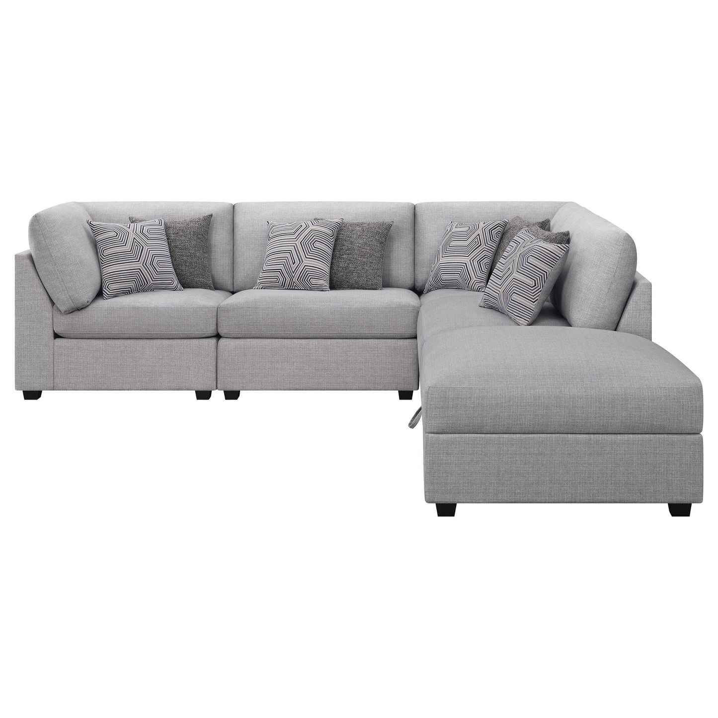 Lafayette modular sectional sofa gray fabric with chaise, 2-piece set by HouseOfZazla on Tampa Home & Garden Store