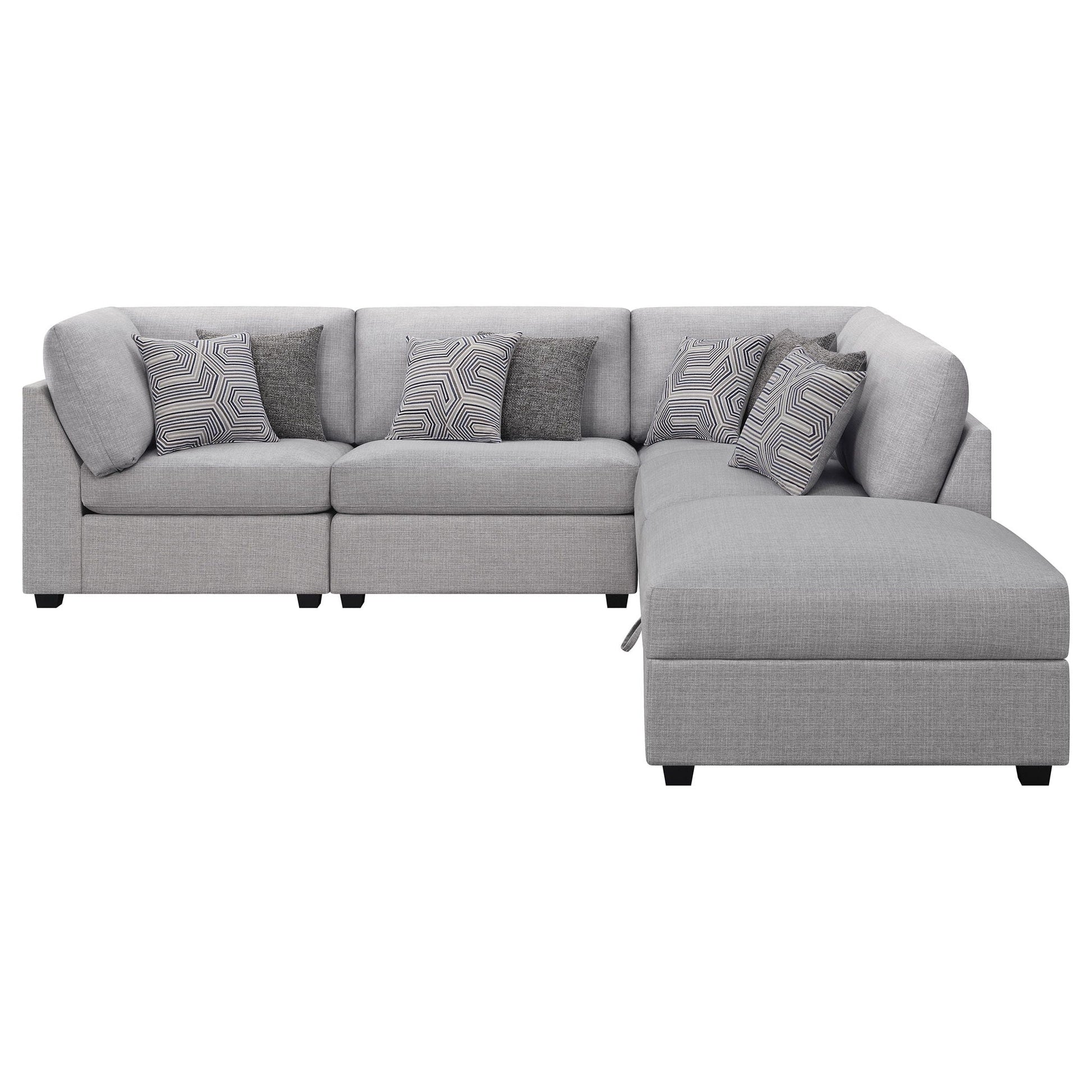 Lafayette modular sectional sofa gray fabric with chaise, 2-piece set by HouseOfZazla on Tampa Home & Garden Store