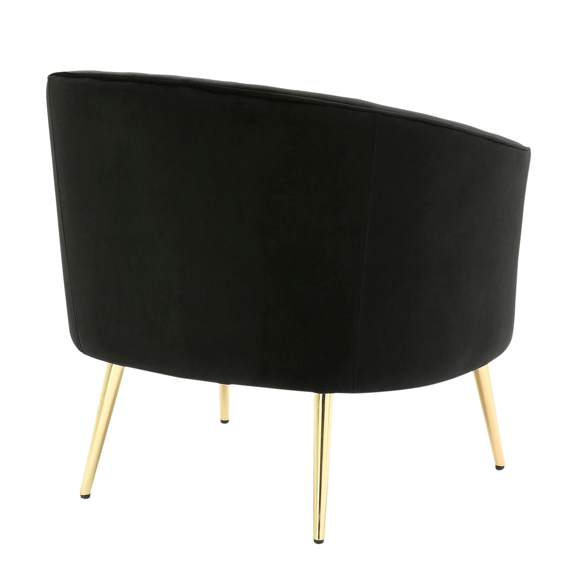 Black upholstered accent chair with gold metal legs by HouseOfZazla on Tampa Home & Garden Store