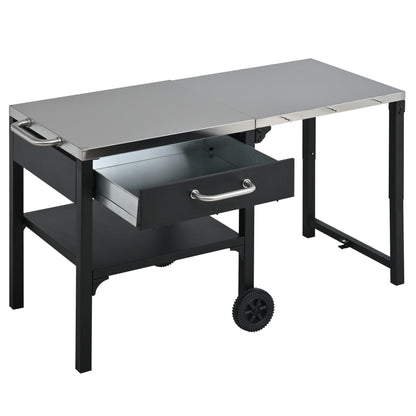 Large Foldable Outdoor Kitchen Cart And Storage