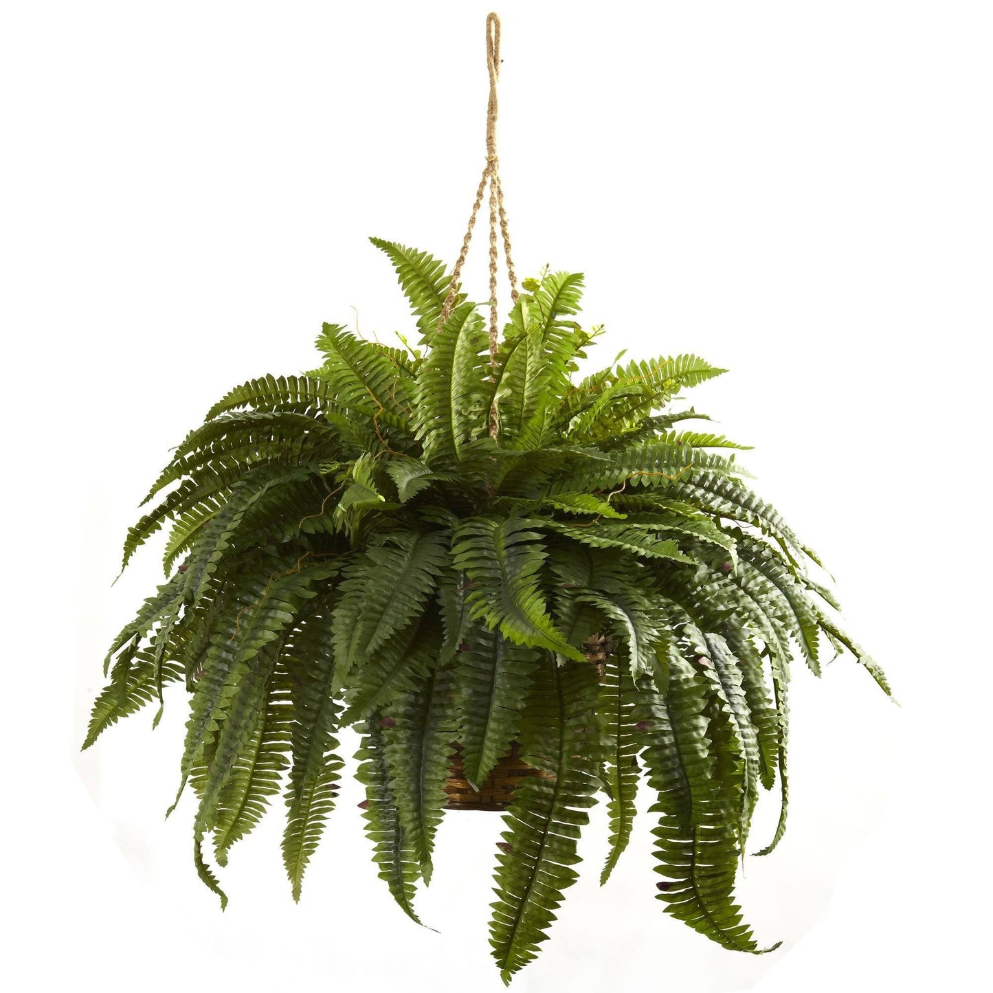 29" Artificial Double Giant Boston Fern Hanging Basket - Tampa Home & Garden Store