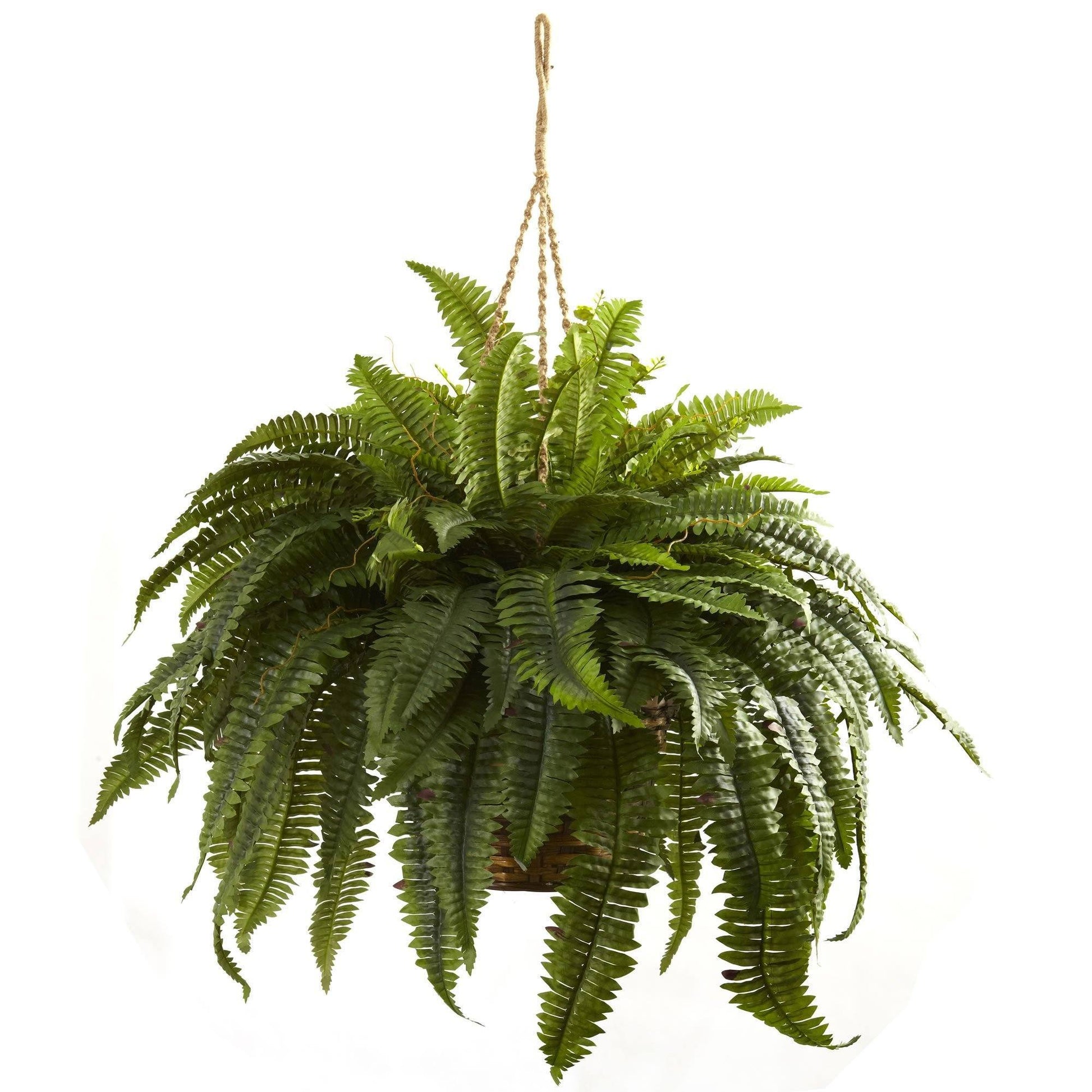 29" Artificial Double Giant Boston Fern Hanging Basket - Tampa Home & Garden Store