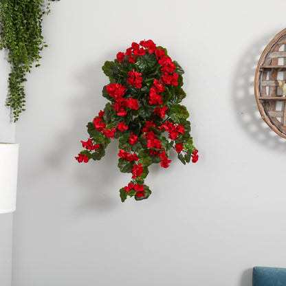29” UV Resistant Geranium Artificial Hanging Plant (Indoor/Outdoor) - Set of 2 - Tampa Home & Garden Store
