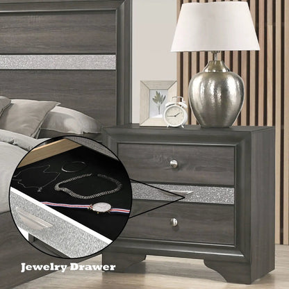 Naima Chic Nightstand With Jewelry Drawer