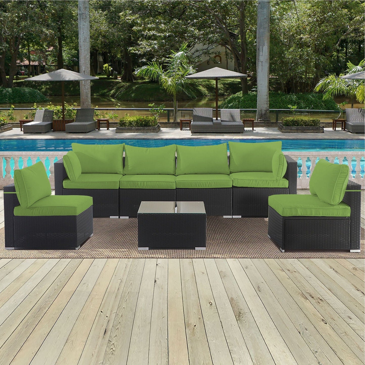 14 Pack Wicker Sofa Cushion and Back Covers