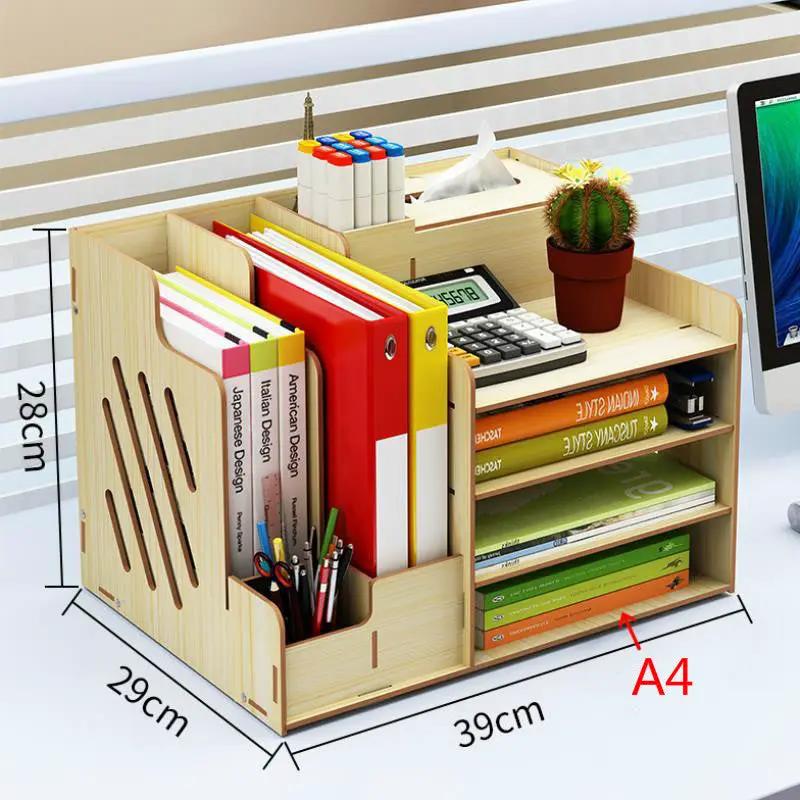 Simple table shelf organizer by FLIPSTYLEZLLC in natural wood with vertical file slots on Tampa Home & Garden Store