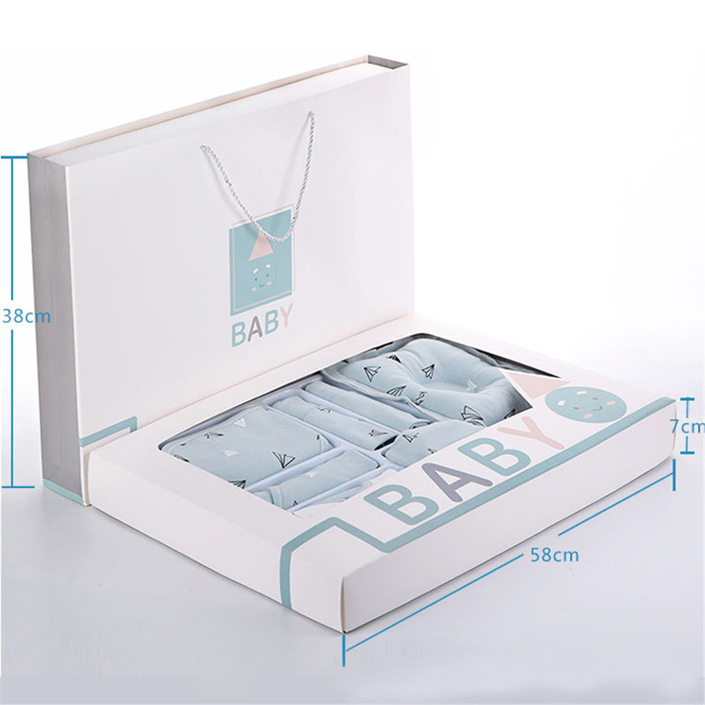 Baby cotton clothes gift box by Sell My Stuff with blue accents and visible contents on Tampa Home & Garden Store