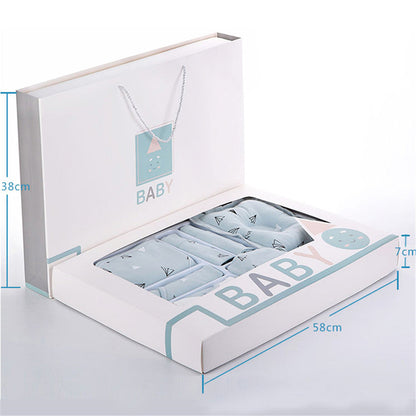 Baby cotton clothes gift box by Sell My Stuff with blue accents and visible contents on Tampa Home & Garden Store