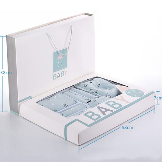 Baby cotton clothes gift box by Sell My Stuff with blue accents and visible contents on Tampa Home & Garden Store