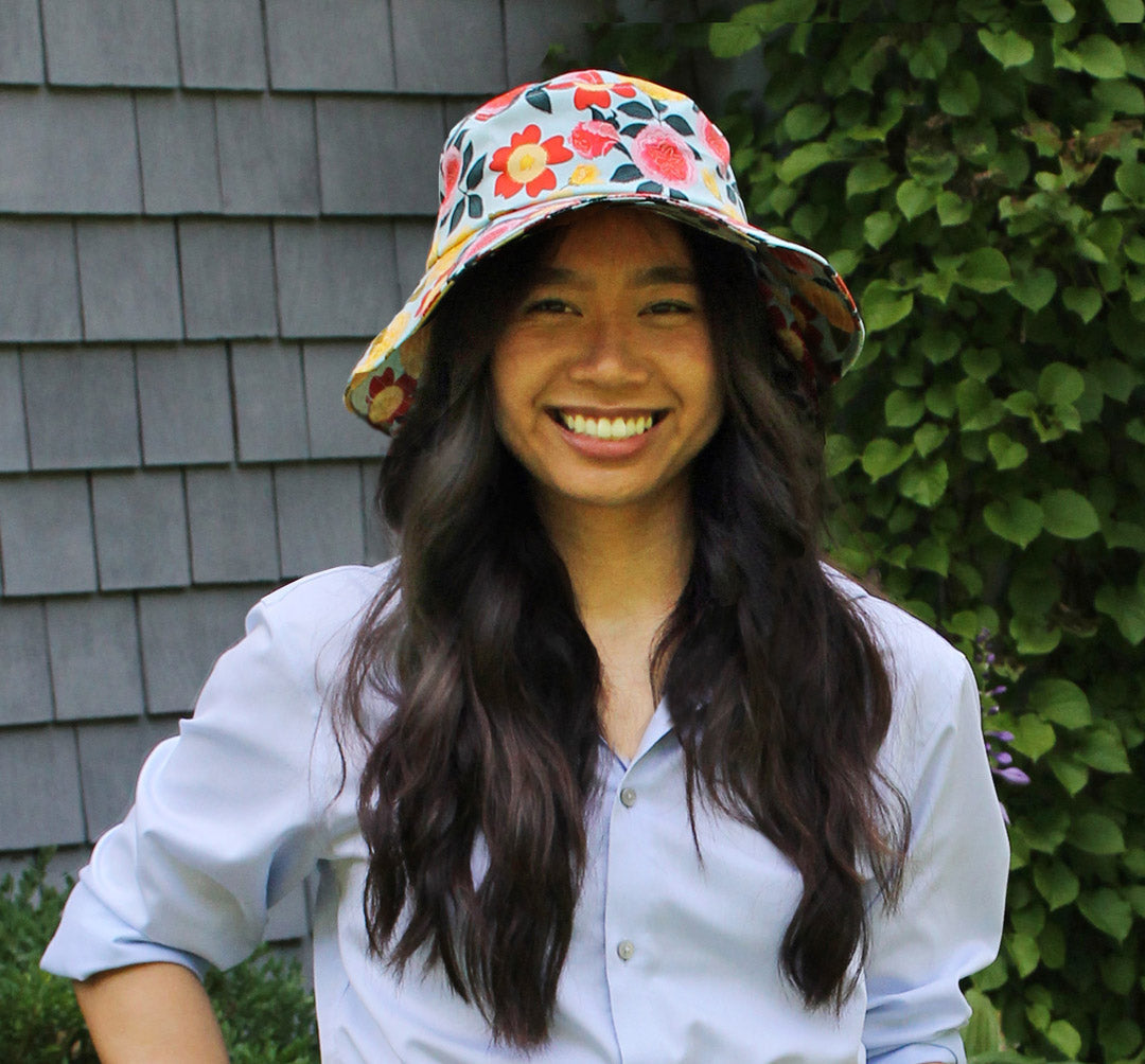 Cotton bucket sun hat in Heirloom Garden floral print by Womanswork on Tampa Home & Garden Store