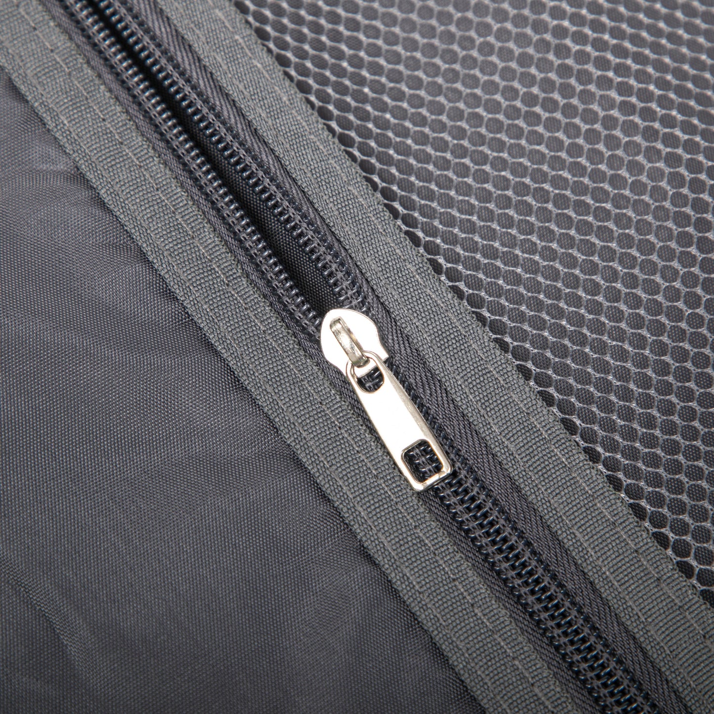 14'/20' 2-Piece PC Spinner Wheel Luggage Set zipper detail on dark gray fabric on Tampa Home & Garden Store