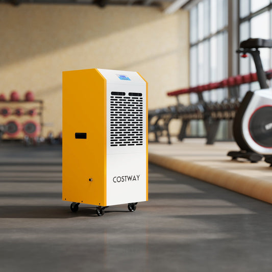 290 Pints Commercial Dehumidifier with Pump and Drain Hose for Basement Warehouse-Yellow - Tampa Home & Garden Store