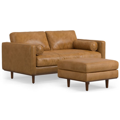 Morrison Brazilian Leather Sofa and Ottoman Set