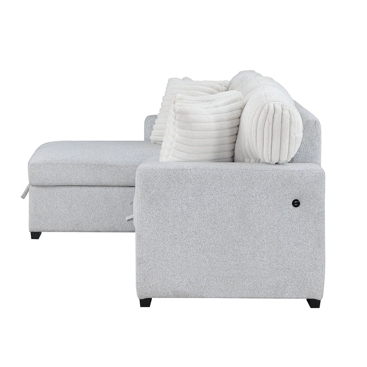Reversible Pull Out Bed and a Gray Couch