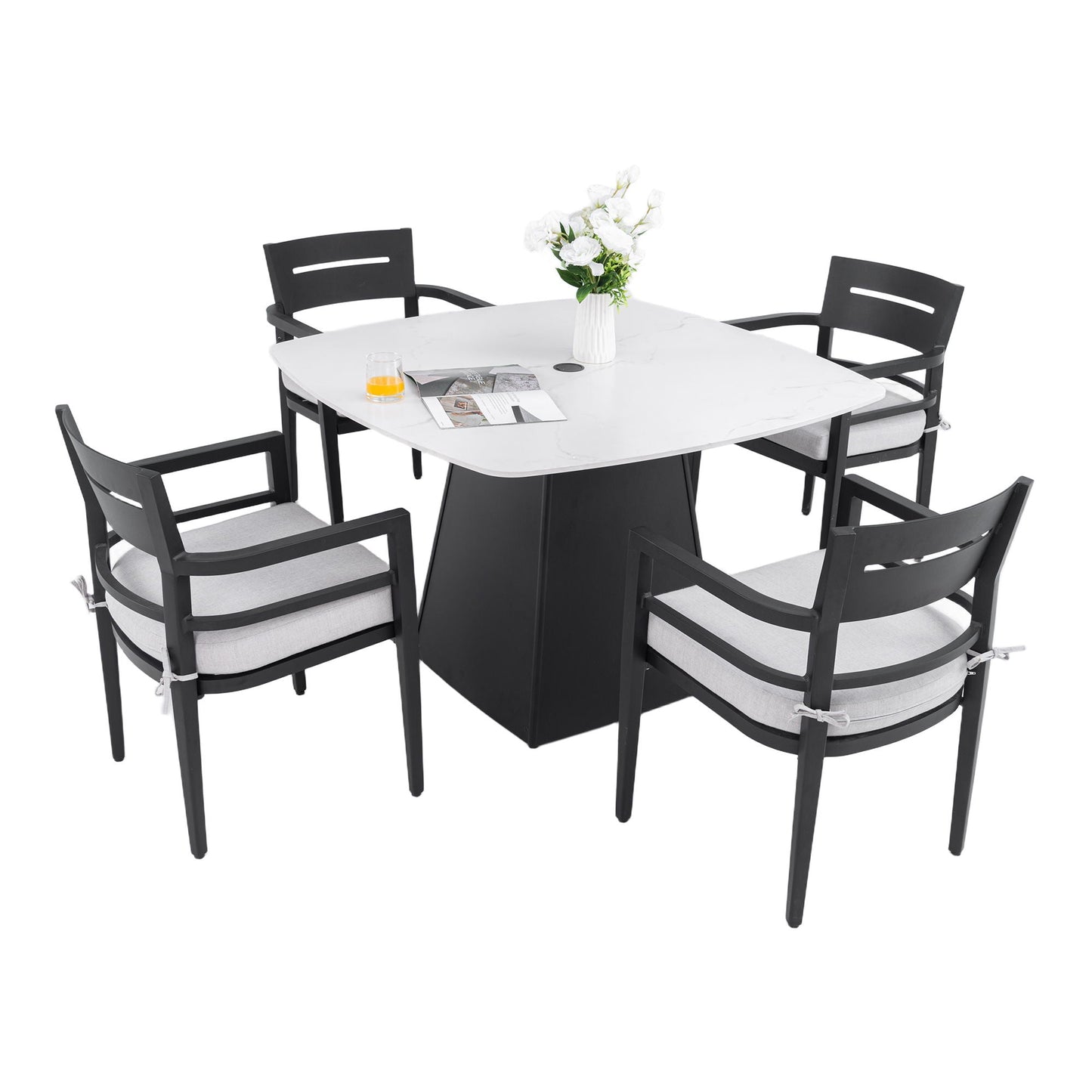 Outdoor Patio and Squircle Dining Table Set