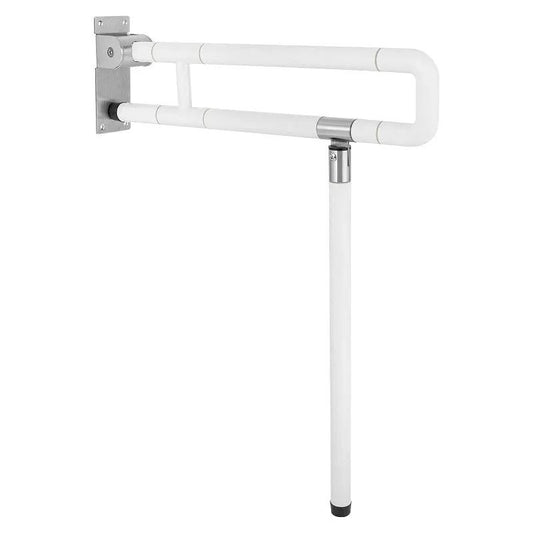 Foldable Toilet Grab Bar white wall-mount with foldaway arm for seniors VIP Digital Presence on Tampa Home & Garden Store