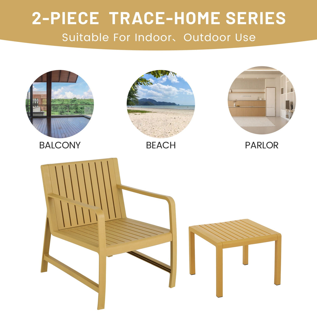 Waterproof two-piece outdoor patio set orange with armchair and side table HouseOfZazla on Tampa Home & Garden Store