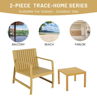 Waterproof two-piece outdoor patio set orange with armchair and side table HouseOfZazla on Tampa Home & Garden Store