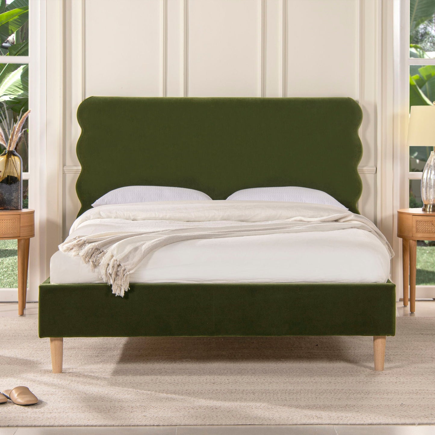 Stockholm Wavy Headboard and Platform Bed